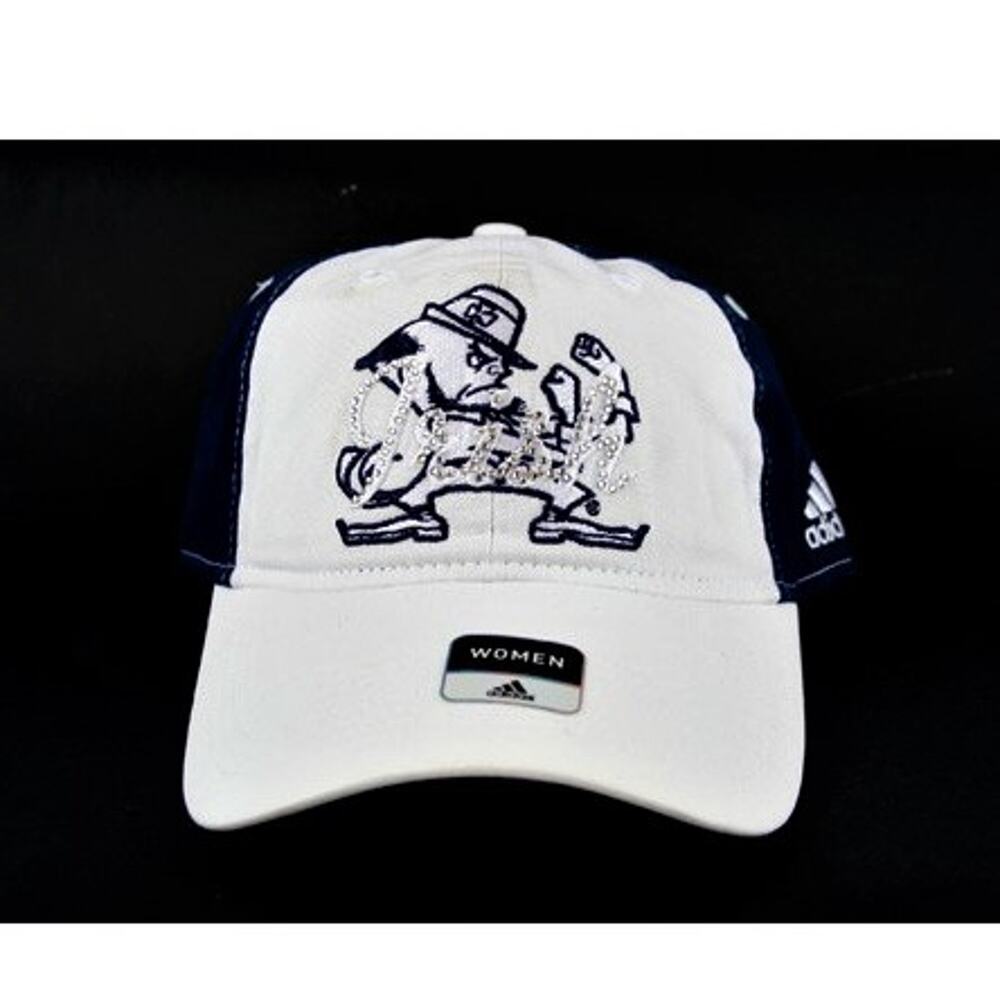Notre Dame Women's Hat Bling Fighting Irish Adjustable White NCAA Adidas Tennis